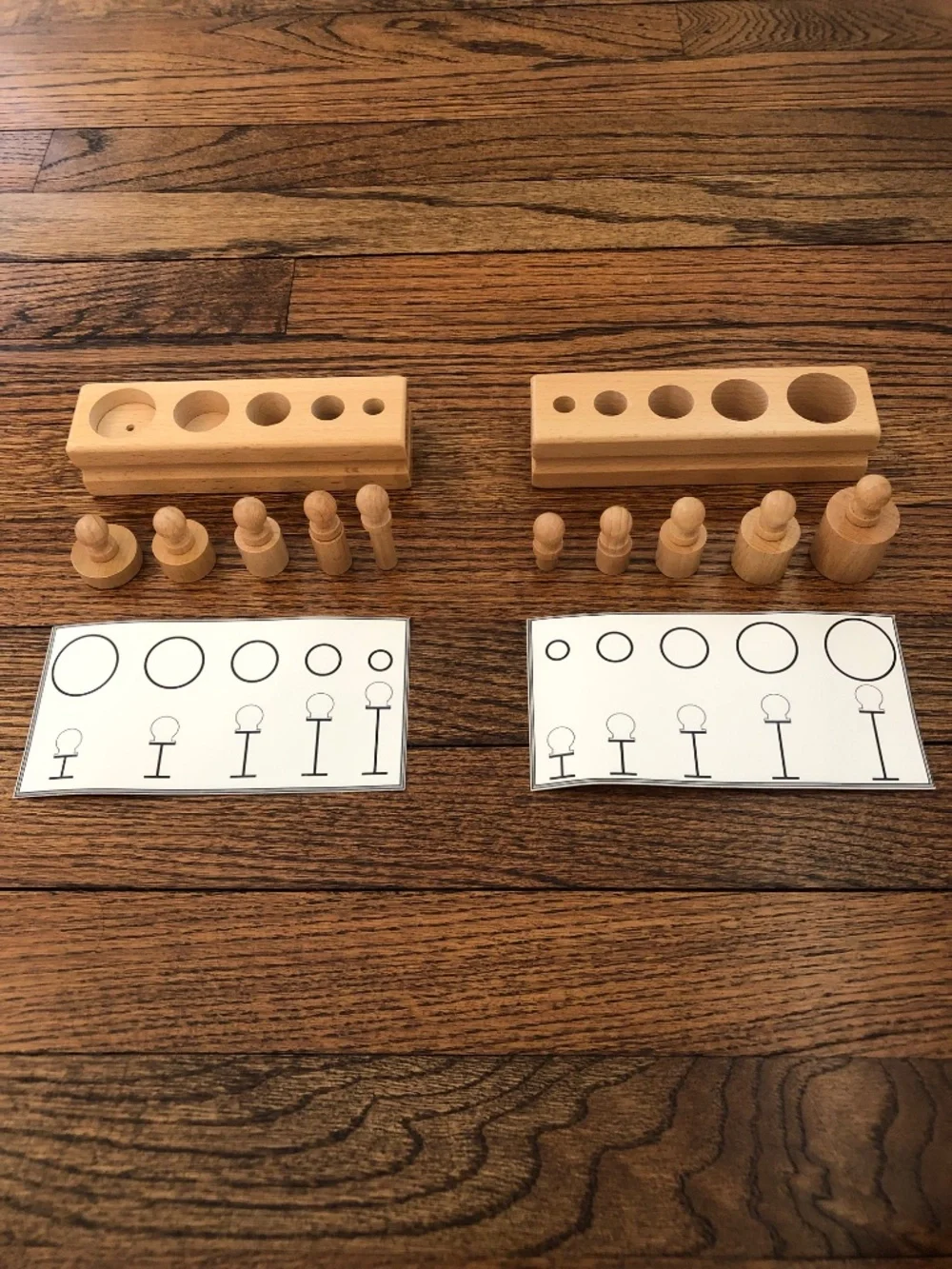 Montessori Knobbed Cylinder Blocks 4-piece Set by CANMOM